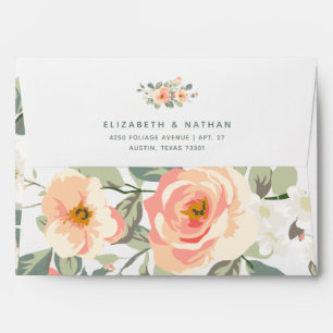 Enveloppe Jolie pêche floral épousant
