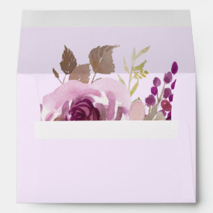 Enveloppe Jolies fleurs violettes Mariage