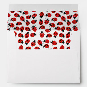 Enveloppe Jote rouge coccinelle anniversaire ou Baby shower