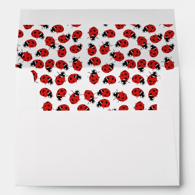 Enveloppe Jote rouge coccinelle anniversaire ou Baby shower (Dos (Bas))