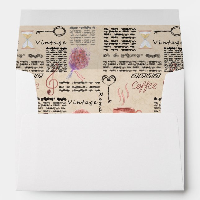 Enveloppe Journal vintage romantique (Dos (Bas))