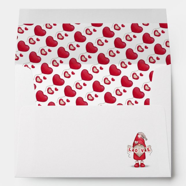 Enveloppe Journée des Coeurs et des Valentines Gnomes (Dos (Bas))