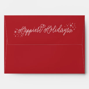Enveloppe Jours fériés les plus heureux Script Red Christm