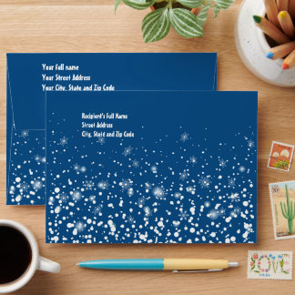 Enveloppe Joyeuse Histoire de Fées d'Hiver de Noël Bleu