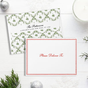 Enveloppe Joyeuses fêtes Mistletoe Floral Custom Christmas