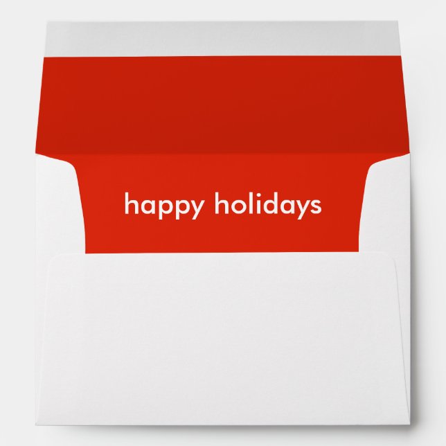 Enveloppe Joyeuses fêtes | Moderne Simple Minimal Rouge Lumi (Dos (Bas))