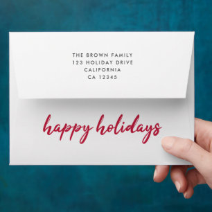Enveloppe Joyeuses fêtes   Script minimaliste moderne de Noë