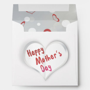 Enveloppe Joyeux coeur de papier 3D de la Fête des Mères
