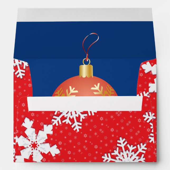 Enveloppe Joyeux hiver Flammes de neige Décoration (Dos (Bas))