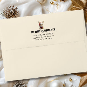 Enveloppe Joyeux Noël! Adorable, Lapin, Santa Hat