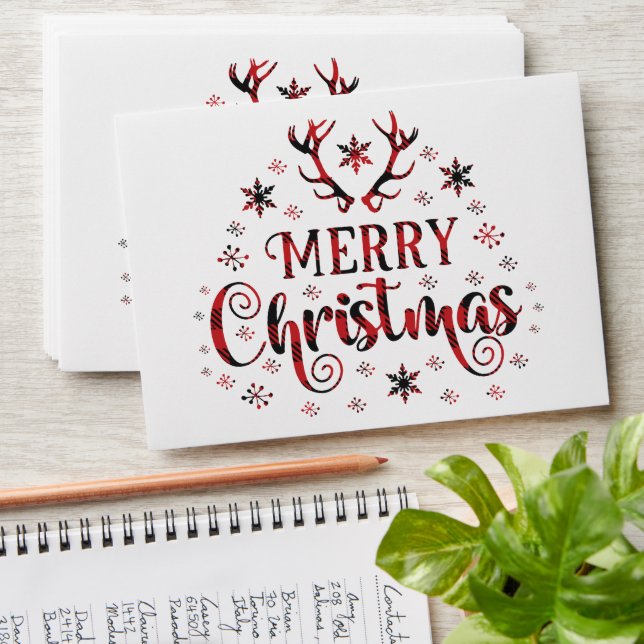 Enveloppe Joyeux Noël Arbre Snowflakes (Stacked)