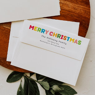 Enveloppe Joyeux Noël coloré et lumineux