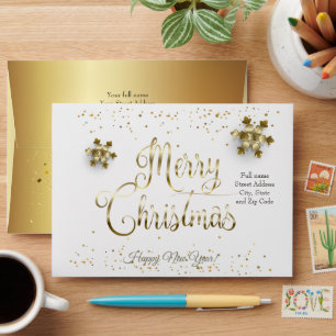 Enveloppe Joyeux Noël et Bonne Année ! Luxe Or