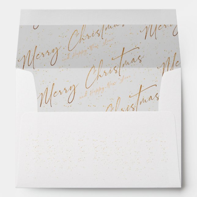 Enveloppe Joyeux Noël Gold Script Simple Noël (Dos (Bas))