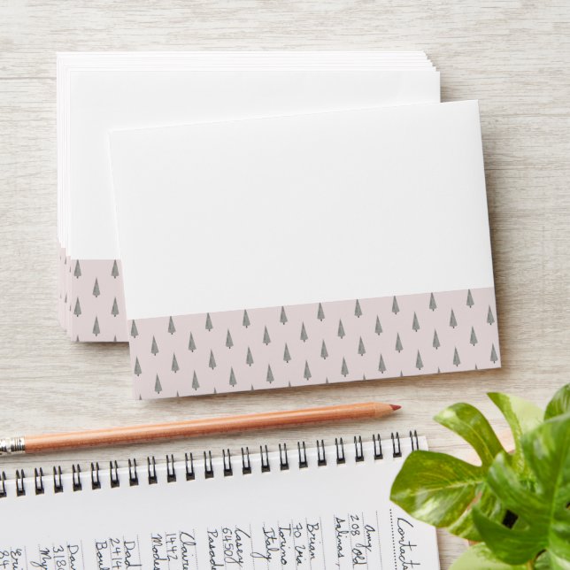 Enveloppe Joyeux Noël Houndstooth Arbre moderne (Stacked)