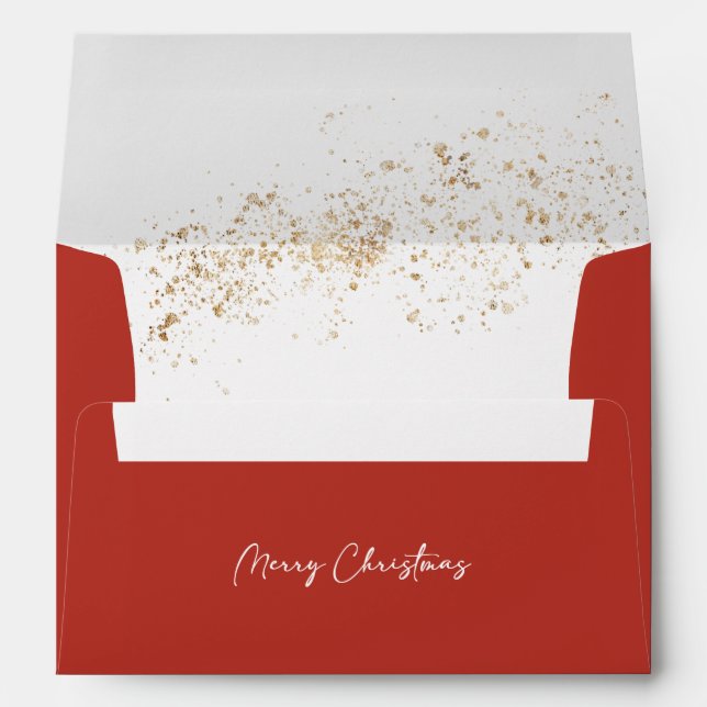 Enveloppe Joyeux Noël Red Gold Foil (Dos (Bas))
