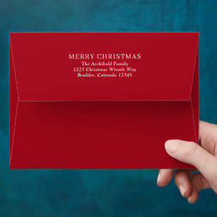 Enveloppe Joyeux Noël rouge moderne