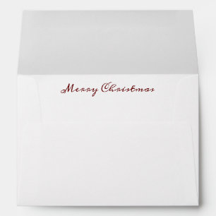 Enveloppe "Joyeux Noël" Script rouge élégant