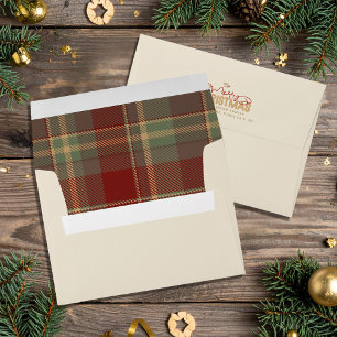 Enveloppe Joyeux Noël Tartan Cream ID1141A
