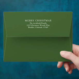 Enveloppe Joyeux Noël vert moderne