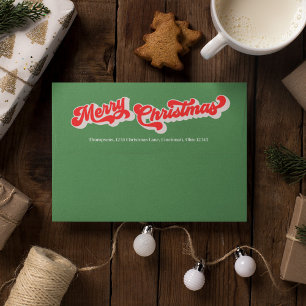 Enveloppe Joyeux Noël Vert rayé Whimsical