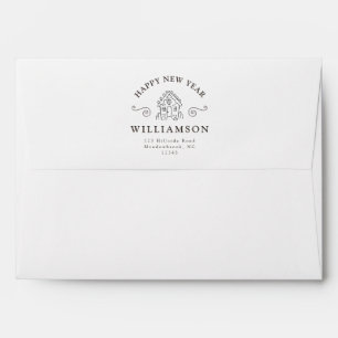 Enveloppe Joyeux Nouvel An Rustic Gingerbread Retour Adresse