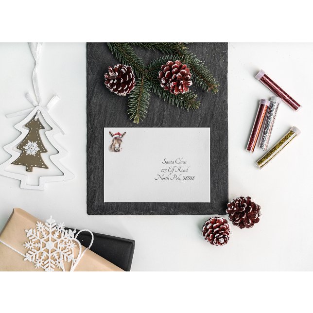 Enveloppe Joyeux petit âne de Noël, coutume (Créateur téléchargé)