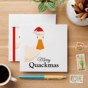 Enveloppe Joyeux Quackmas Noël drôle mignonne simple Canard