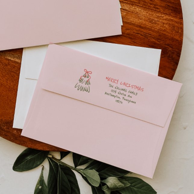Enveloppe Joyeux rose de Noël inspiré à la main (Créateur téléchargé)