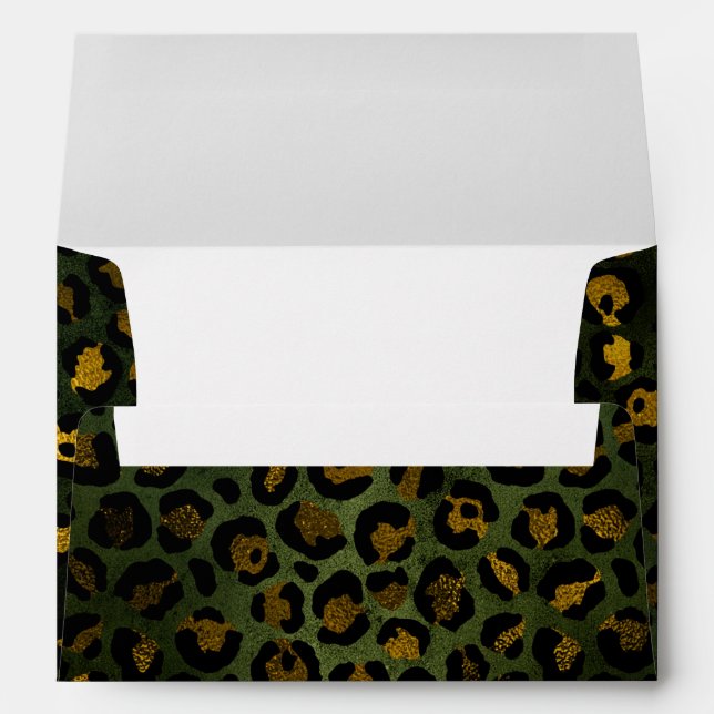 Enveloppe Jungle Vert Jaune Cheetah Leopard Motif (Dos (Bas))