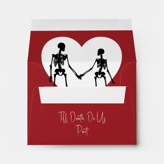 Enveloppe Jusqu'à ce que la mort nous sépare Skeleton Red RS (Dos (Bas))