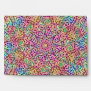 Enveloppe Kaléidoscope vintage de fractale de couleur de