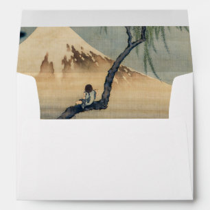 Enveloppe Katsushika Hokusai - Garçon regardant le Mont Fuji