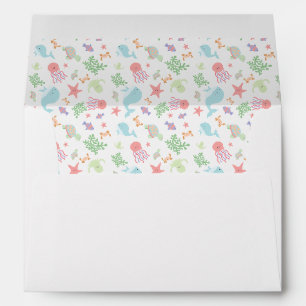 Enveloppe Kawaii sous le Baby shower marin Pastel neutre