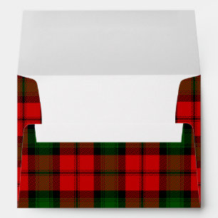 Enveloppe Kerr tartan rouge vert plaid