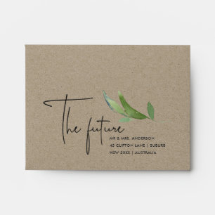 ENVELOPPE KRAFT FAUNA L'AVENIR M. MRS RSVP RETOUR ADRESSE