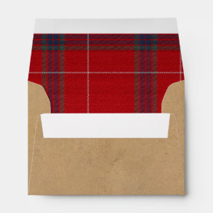 Enveloppe Kraft & Tartan Reindeer Red ID589