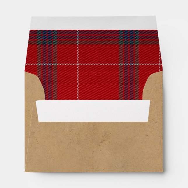 Enveloppe Kraft & Tartan Reindeer Red ID589 (Dos (Bas))