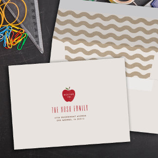 Enveloppe Kraft Wavy Apple avec adresse préréglée 