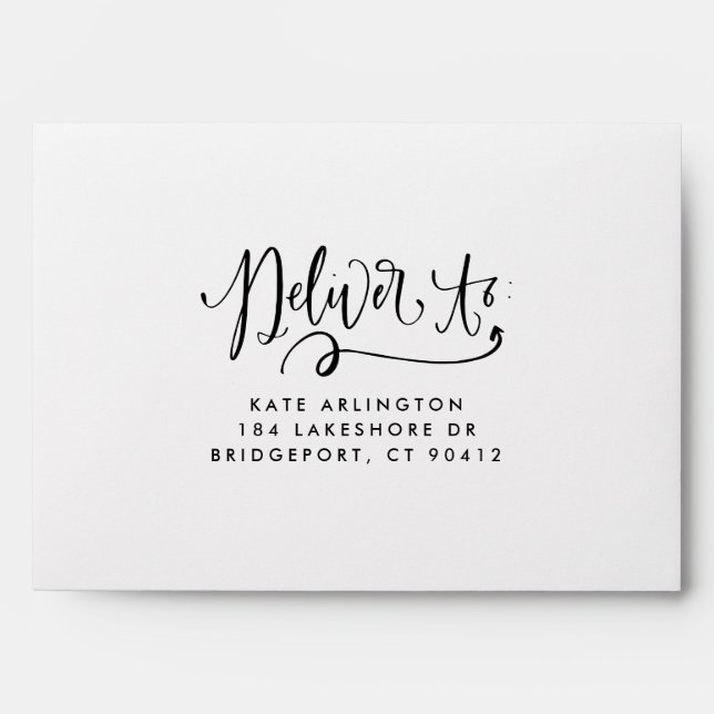 Enveloppe La calligraphie moderne noire livrent à (Devant)
