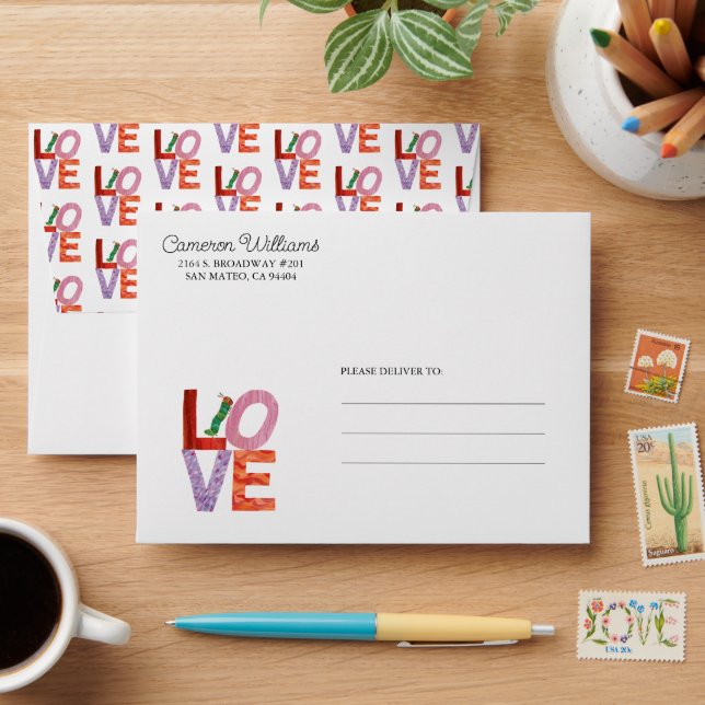 Enveloppe La Caterpillar Très Affamée | AMOUR (Desk)