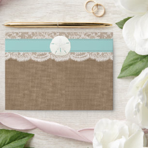 Enveloppe La collection de mariages de plage de sable turquo