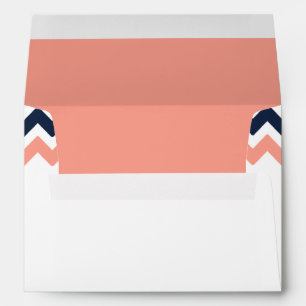 Enveloppe La collection Mariage moderne Chevron - Rose & Nav