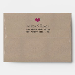 Enveloppe La collection moderne de Mariages à bascule rose