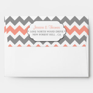 Enveloppe La collection moderne de Mariages Chevron - rose e