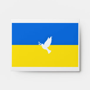 Enveloppe La colombe de la paix - Drapeau de l'Ukraine - Env