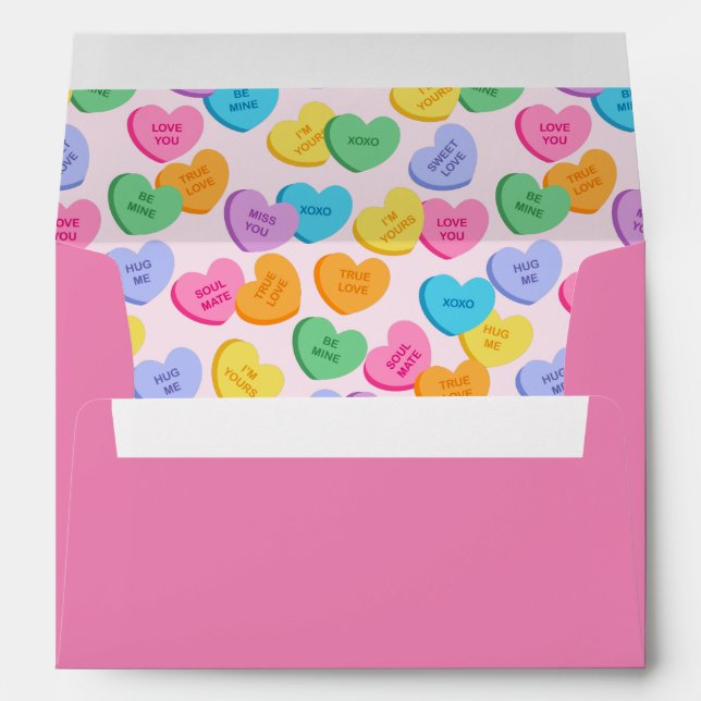 Enveloppe La conversation de la Saint Valentin coeurs amour  (Dos (Bas))