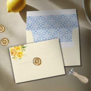 Enveloppe La Dolce Vita Méditerranée Citron italien Mariage