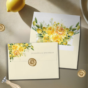 Enveloppe La Dolce Vita Méditerranée Citron italien Mariage