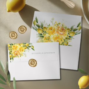 Enveloppe La Dolce Vita Méditerranée Citron italien Mariage